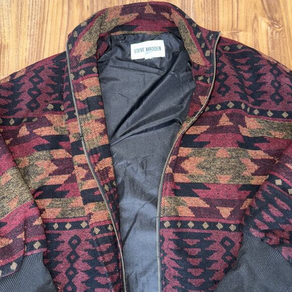 Steve Madden Women's Multicolor Aztec Cabin Fever Wool Blend Jacket XS OVERSIZED - Picture 6 of 6